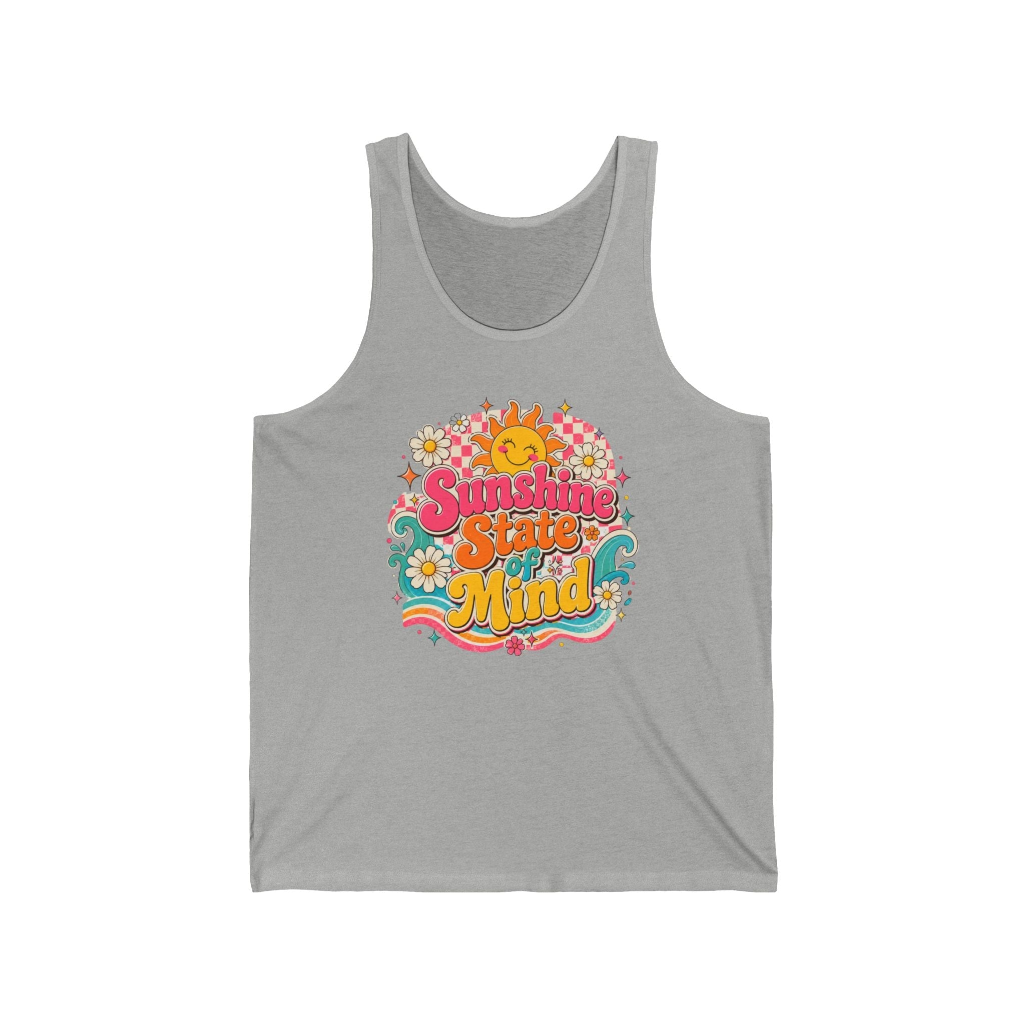 Sunshine State of Mind Tank Top — Retro Floral Summer Vibes - Grace & Grit Boutique