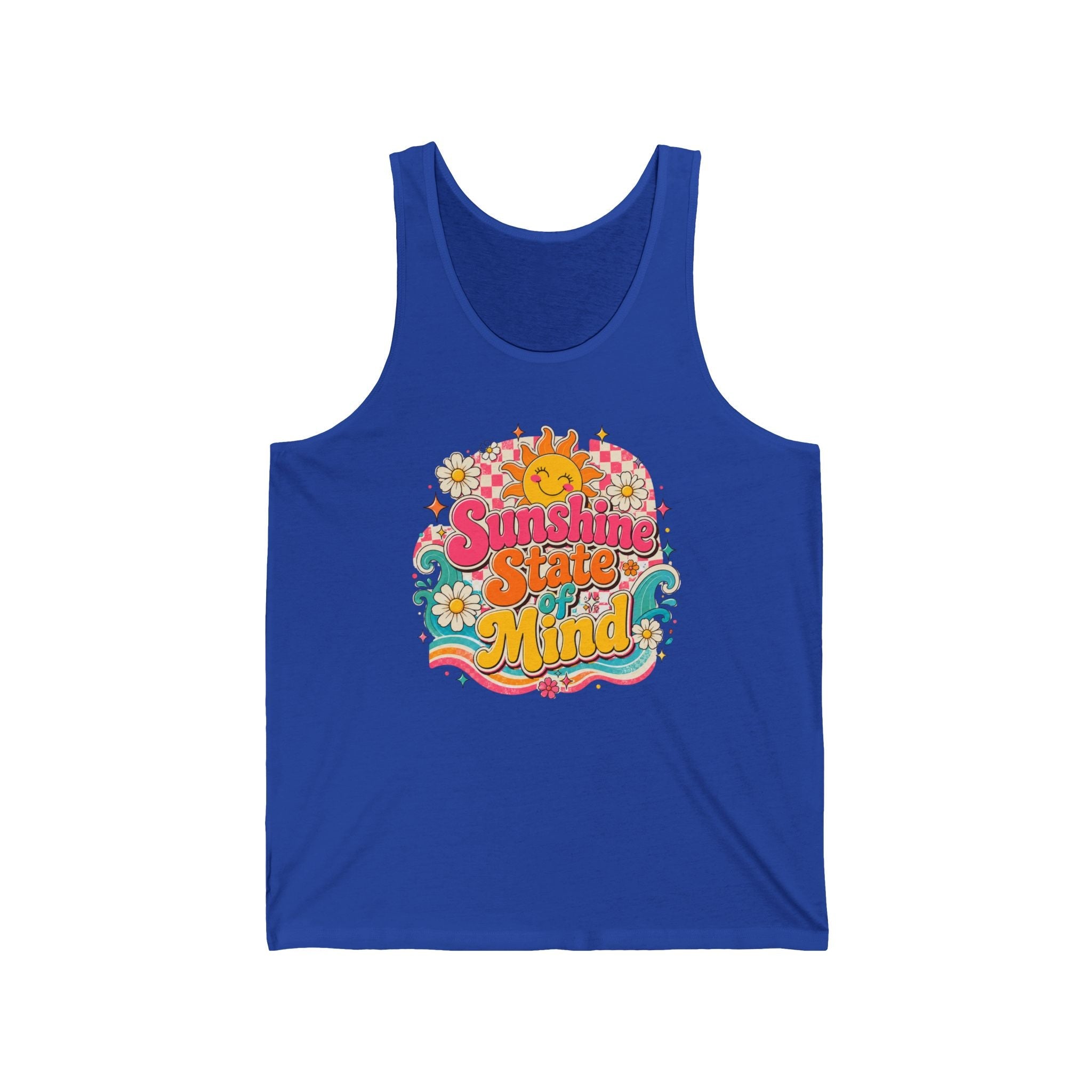 Sunshine State of Mind Tank Top — Retro Floral Summer Vibes by Printify