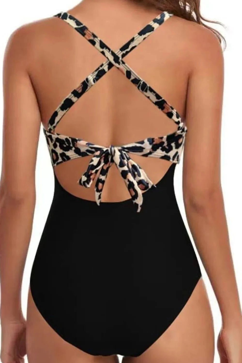 Tied Crisscross Cutout One - Piece Swimwear - Grace & Grit Boutique