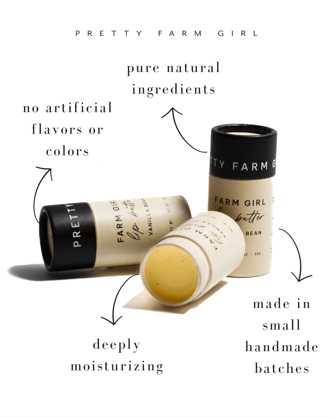 Vanilla Bean Tallow Lip Butter in Eco - Friendly Travel Tubes - Grace & Grit Boutique