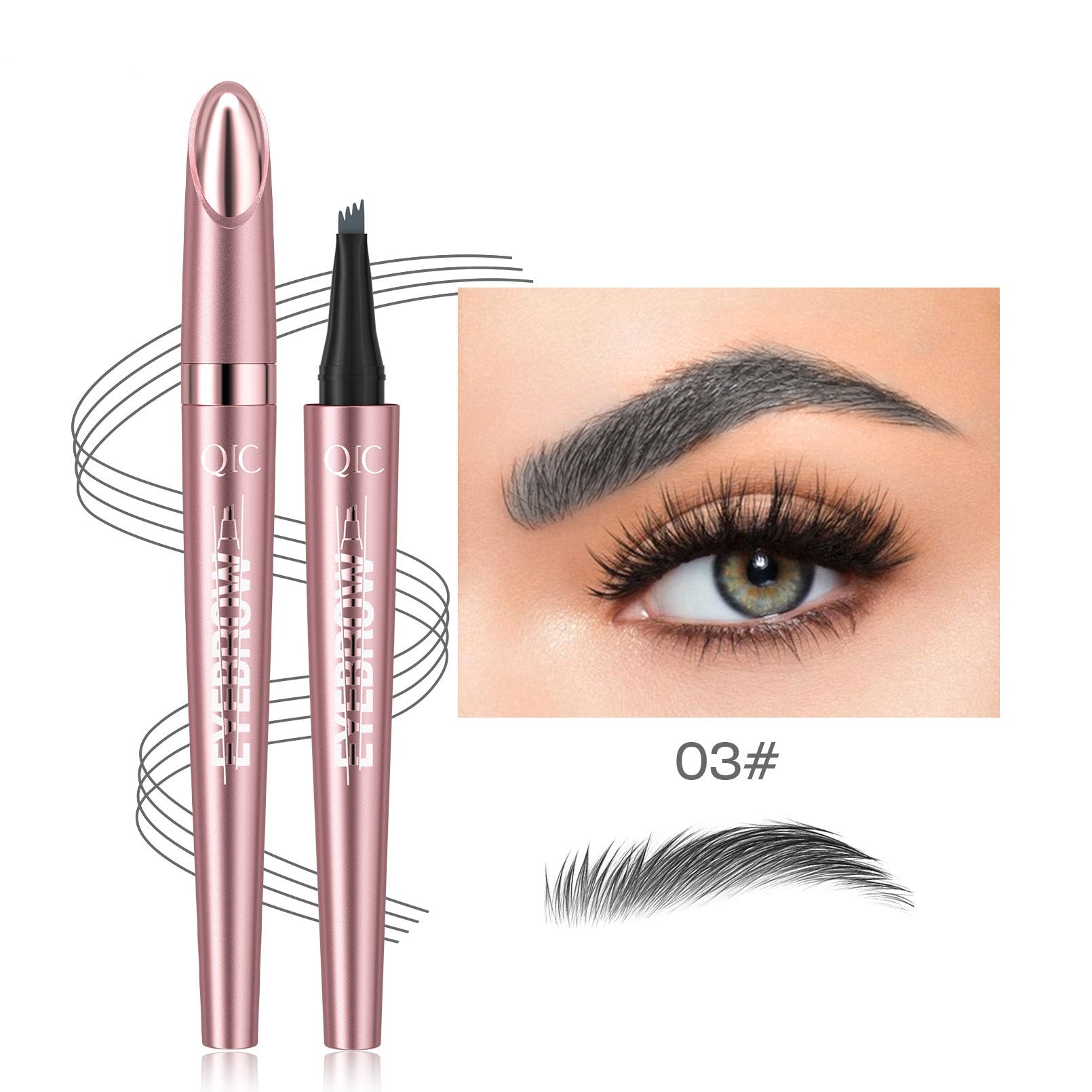 Waterproof And Smooth Not Smudge Four-fork Liquid Eyebrow Pencil by Grace & Grit