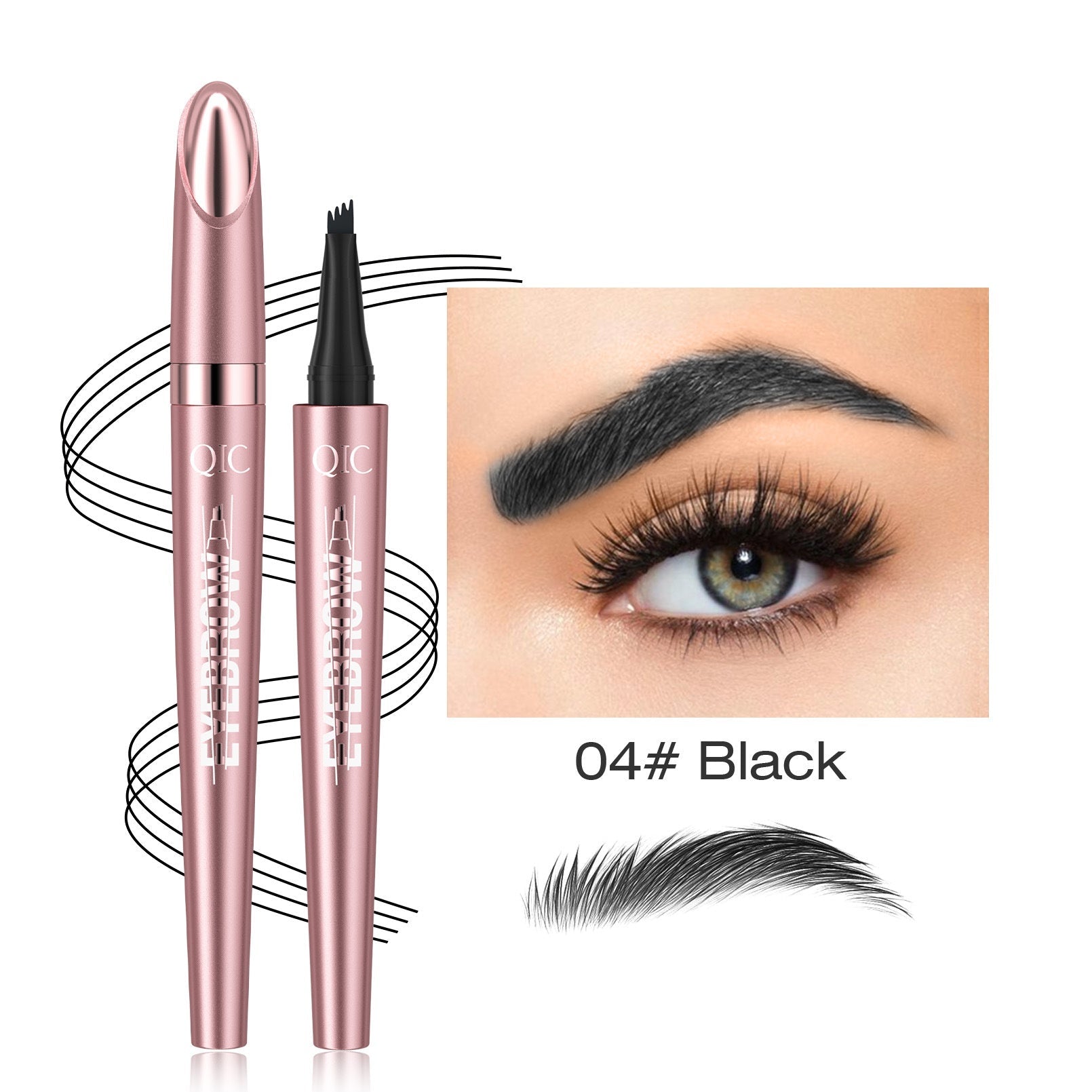 Waterproof And Smooth Not Smudge Four - fork Liquid Eyebrow Pencil - Grace & Grit Boutique
