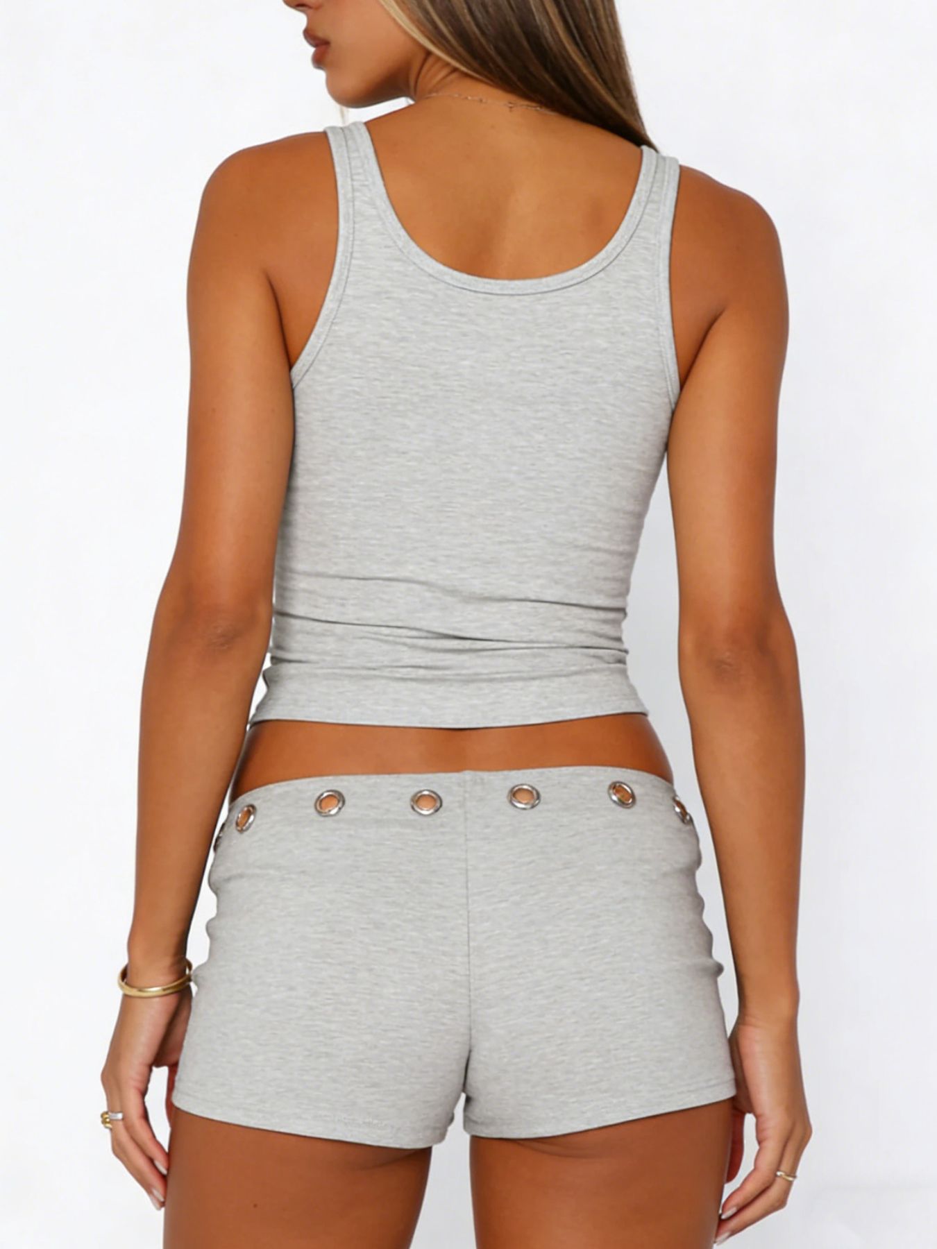Wide Strap Tank and Shorts Set - Grace & Grit Boutique