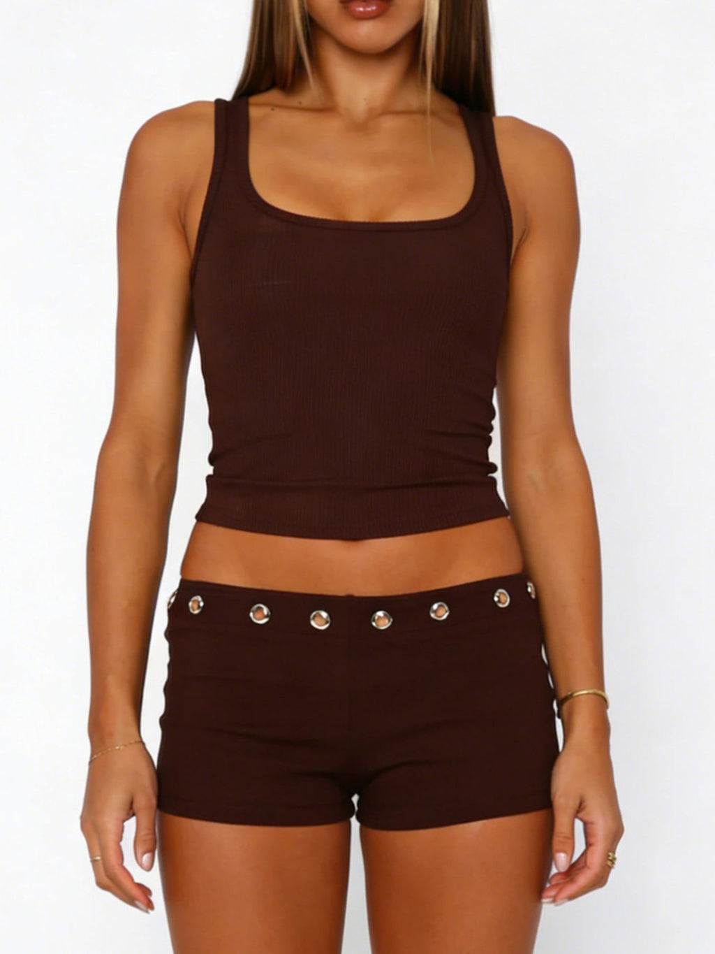 Wide Strap Tank and Shorts Set - Grace & Grit Boutique