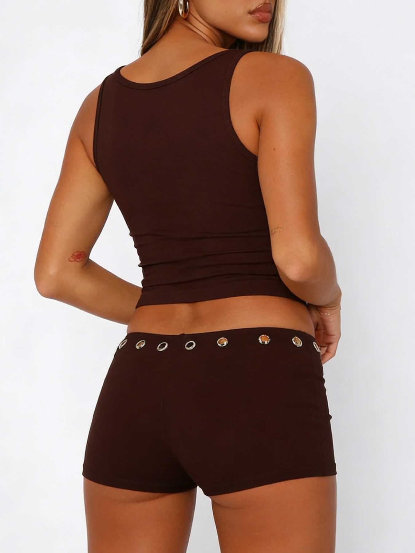 Wide Strap Tank and Shorts Set - Grace & Grit Boutique