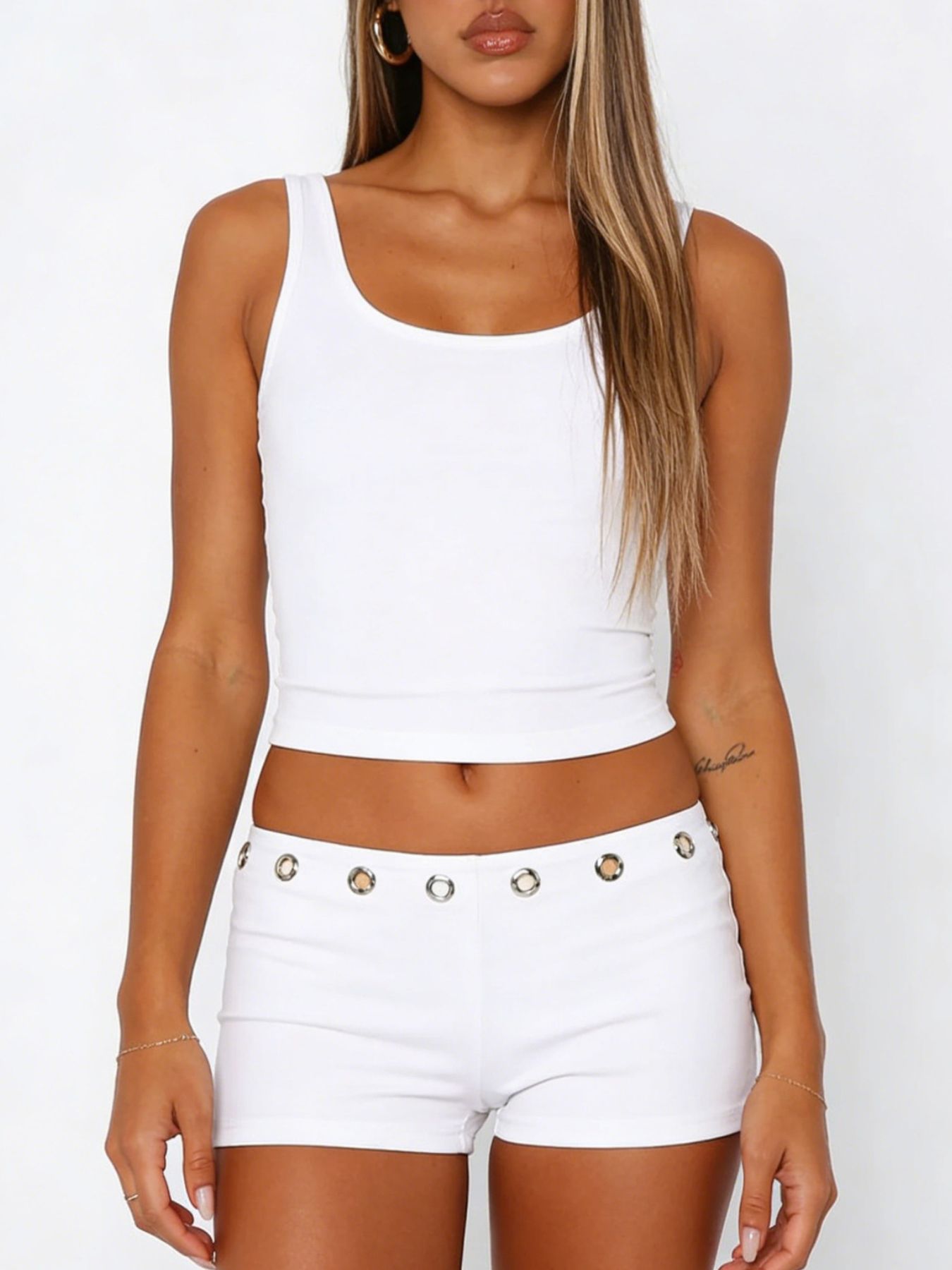 Wide Strap Tank and Shorts Set - Grace & Grit Boutique