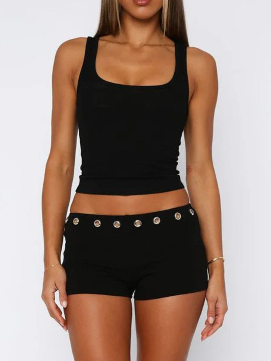 Wide Strap Tank and Shorts Set - Grace & Grit Boutique