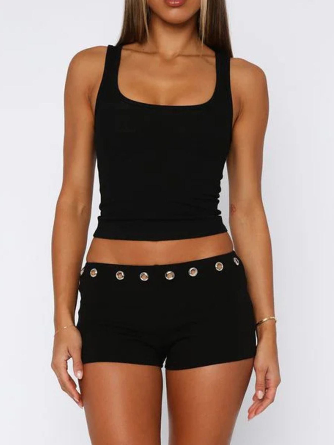 Wide Strap Tank and Shorts Set - Grace & Grit Boutique