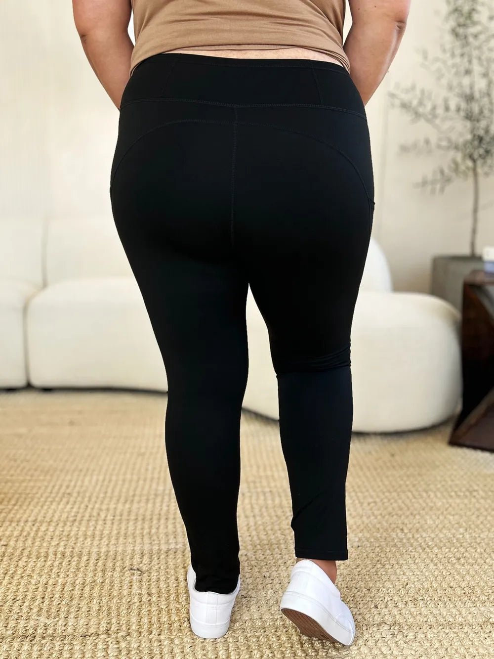 Wide Waistband Sports Leggings - Grace & Grit Boutique