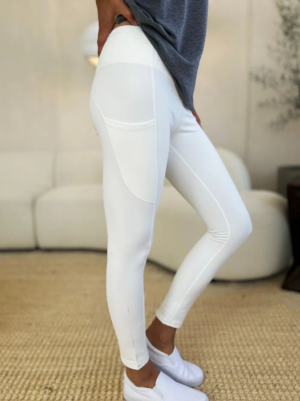 Wide Waistband Sports Leggings - Grace & Grit Boutique
