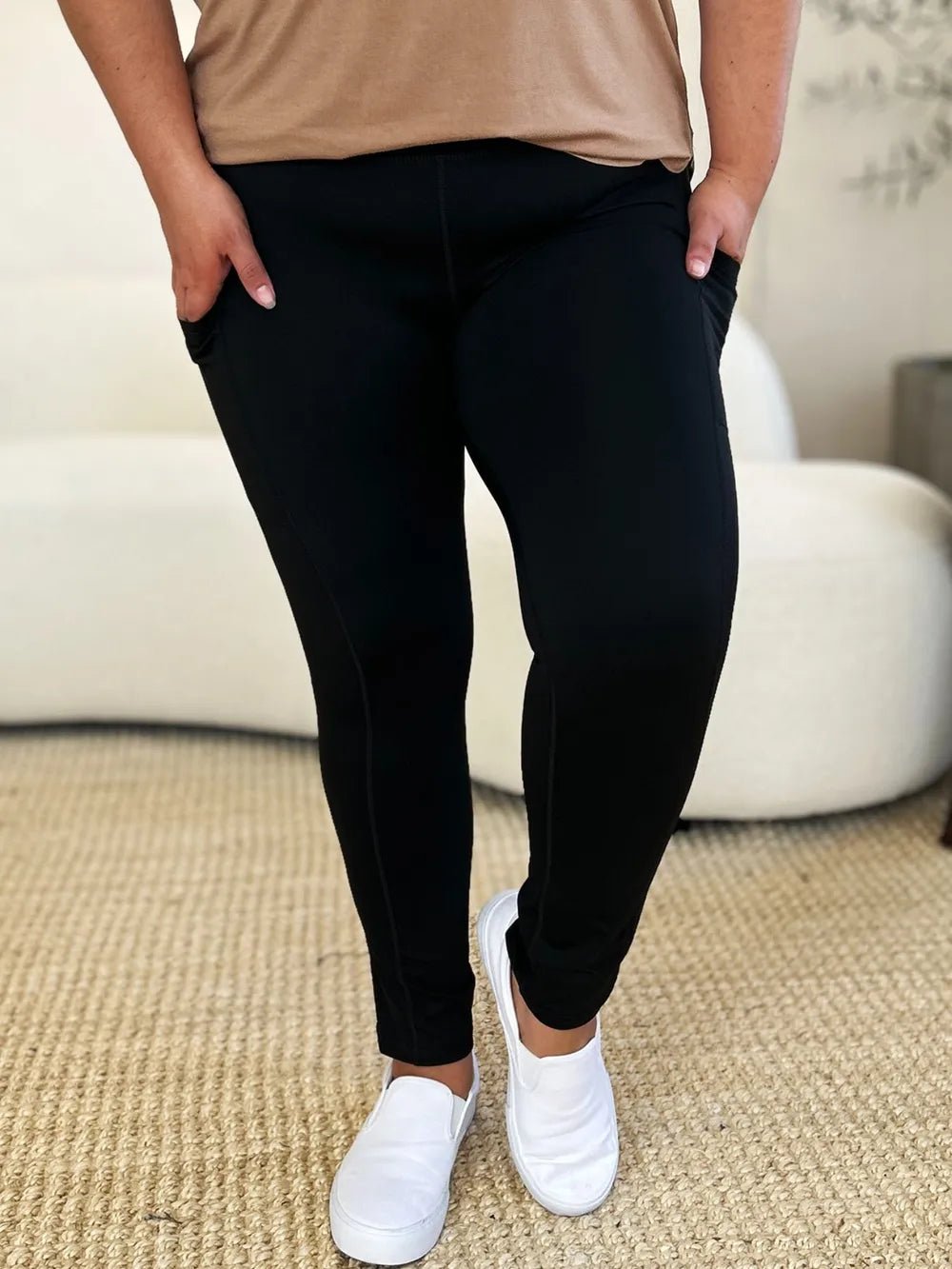 Wide Waistband Sports Leggings - Grace & Grit Boutique