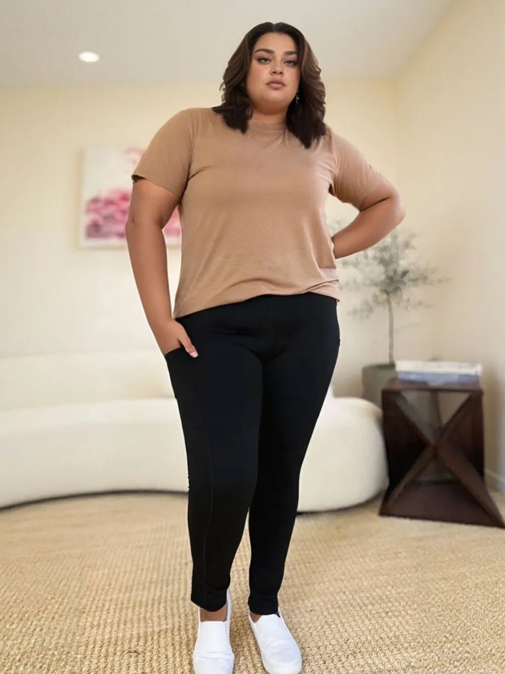 Wide Waistband Sports Leggings by Trendsi
