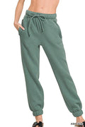 Zenana Fleece Drawstring Joggers With Pocket by Trendsi