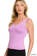 Zenana Premium Rayon Double Layered V - neck Tank Top - Grace & Grit Boutique