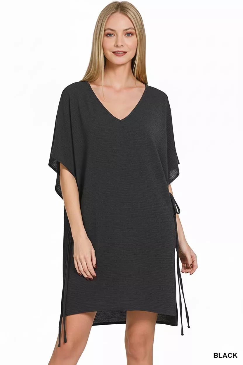 Zenana Woven Airflow Tie Side Cover Up - Grace & Grit Boutique